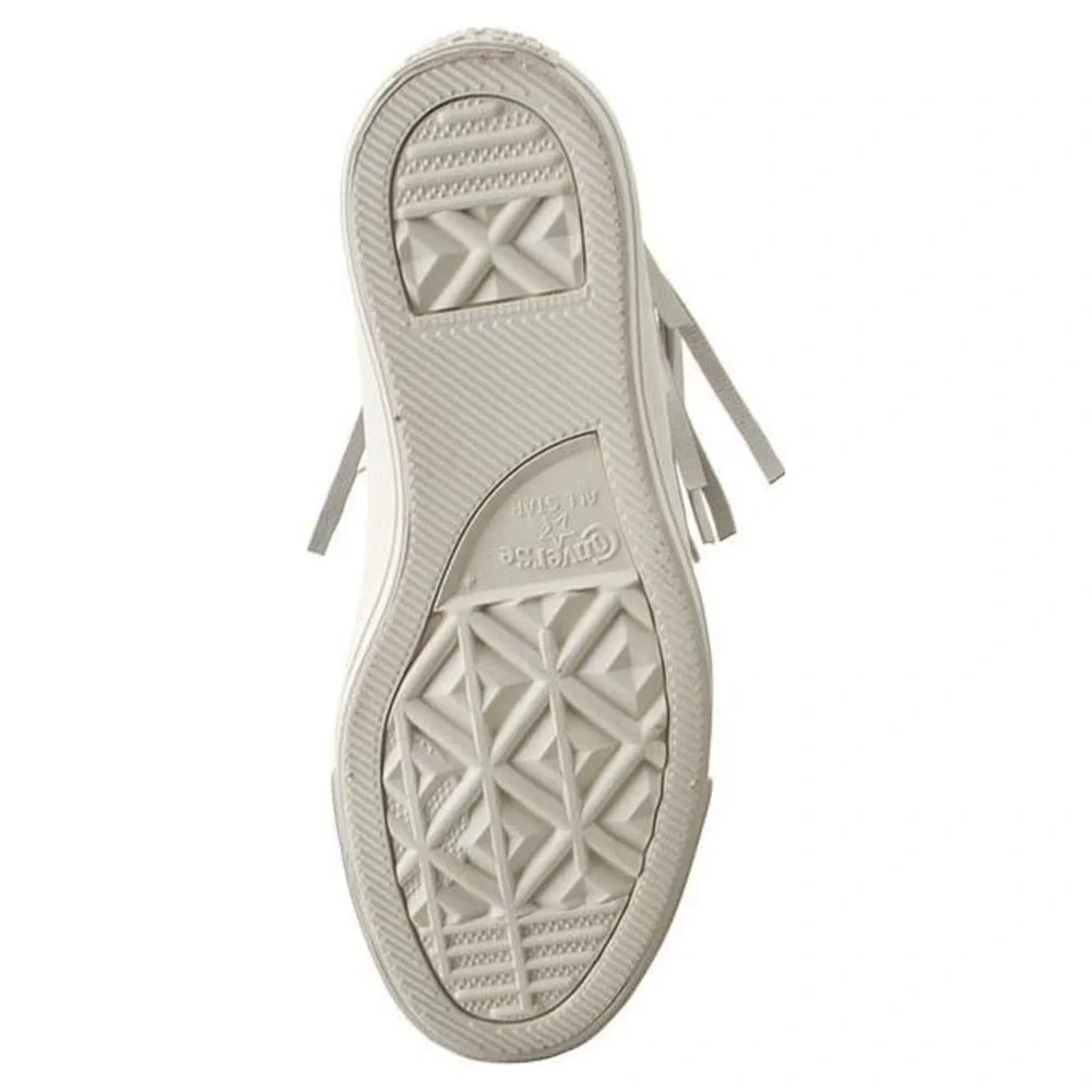 Converse Chuck Taylor All Star Egret Fringe High Top Sneaker in white leather 6 - Picture 5 of 5